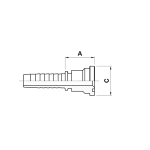 Hydraulic Fitting SAE 3000 CODE 61 STRAIGHT FLANGE 3/4 - 1/2 Inch Hose