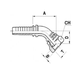 Hydraulic FEMALE 45 Deg  BSP - 1/2-1/2 HOSE