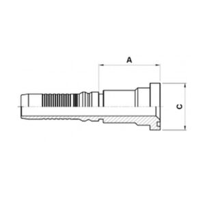 Hydraulic Fitting SAE 6000 STRAIGHT FLANGE 3/4 - 3/4 Inch Hose