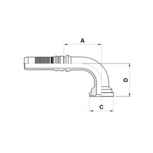 Hydraulic Fitting SAE 6000 ELBOW 90 deg. FLANGE 1.1/2 - 1.1/2  Inch Hose
