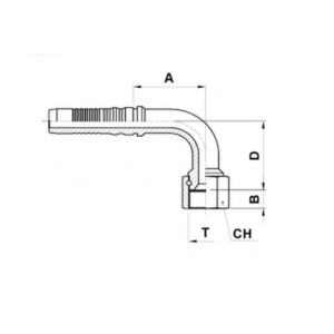 Hydraulic fitting FEMALE Elbow 90 deg JIC  1.1/4 - 1.1/4 Inch HOSE