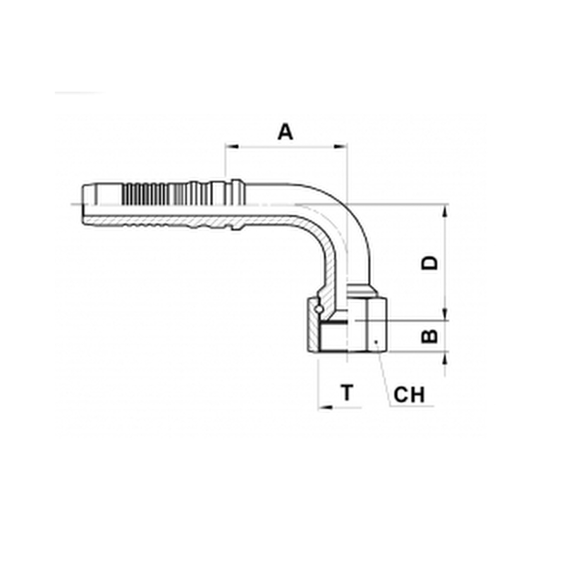 Hydraulic fitting FEMALE Elbow 90 deg JIC 1.1/4 - 1.1/4 Inch HOSE