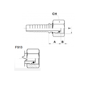 Hydraulic Fitting Straight METRIC DKOS 1 - 1 Inch Hose