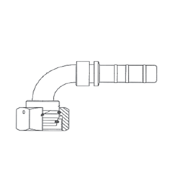 Hydraulic Fitting Elbow 90 deg. METRIC DKOS 1 - 1 Inch Hose