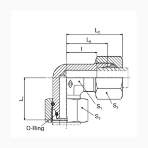 Hydraulic Adjustable Male stud Elbow 90 degrees - 10L
