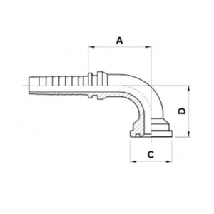 Hydraulic Fitting SAE 3000 CODE 61 - 90° ELBOW FLANGE 1/2 - 1/2 Inch Hose