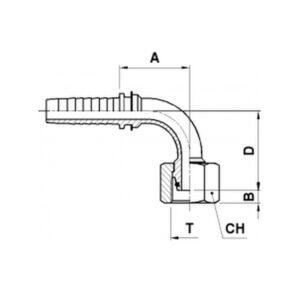 Hydraulic Elbow 90 Deg  METRIC FEMALE FITTING – 1/4 Inch HOSE