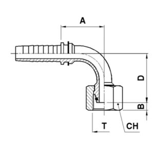 Hydraulic Elbow 90 Deg  METRIC FEMALE FITTING - 3/8 hose