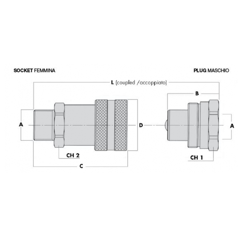JF2506 JF25-06 -QUICK COUPLER FEMALE 3/8 Inch NPT - Image 2