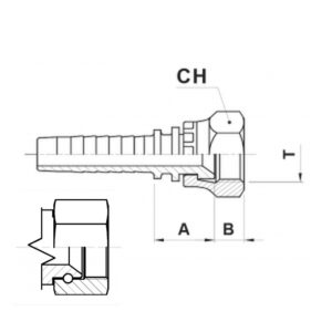 Hydraulic Fitting JIC FEMALE 1.1/4 Inch - 1.1/4  Inch Hose