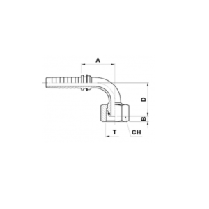 Hydraulic Elbow 90 Deg  METRIC FEMALE FITTING - 1  Inch hose