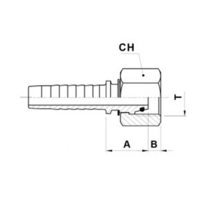Hydraulic  METRIC FEMALE FITTING  - 5/8 Inch  HOSE