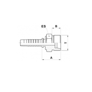 Hydraulic fitting METRIC MALE 12MM-3/8 HOSE