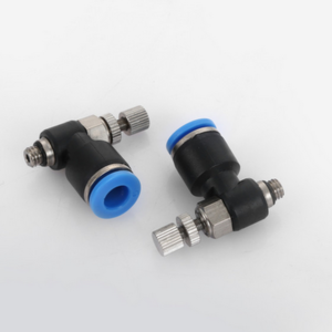 Pneumatic Elbow Flow regulator with O'ring BSP 1/8 Inch - 6 mm tube