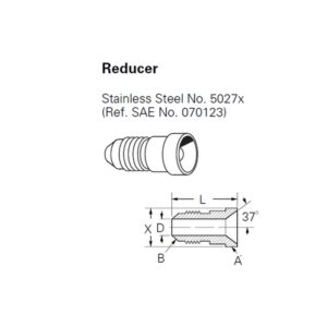 Hydraulic JIC REDUCER  Female 1/2 Inch - Male 3/8 Inch