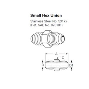 Hydraulic adaptor JIC Male 1/2 Inch - JIC Male 3/8 Inch