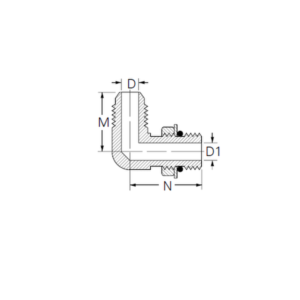 Hydraulic adaptor Elbow 90 Deg. JIC male 3/8 Inch- SAE male 3/8 Inch